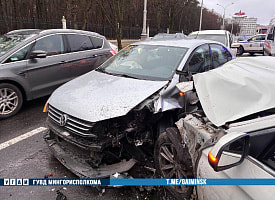 ДТП с 9 авто в Минске попало на видео