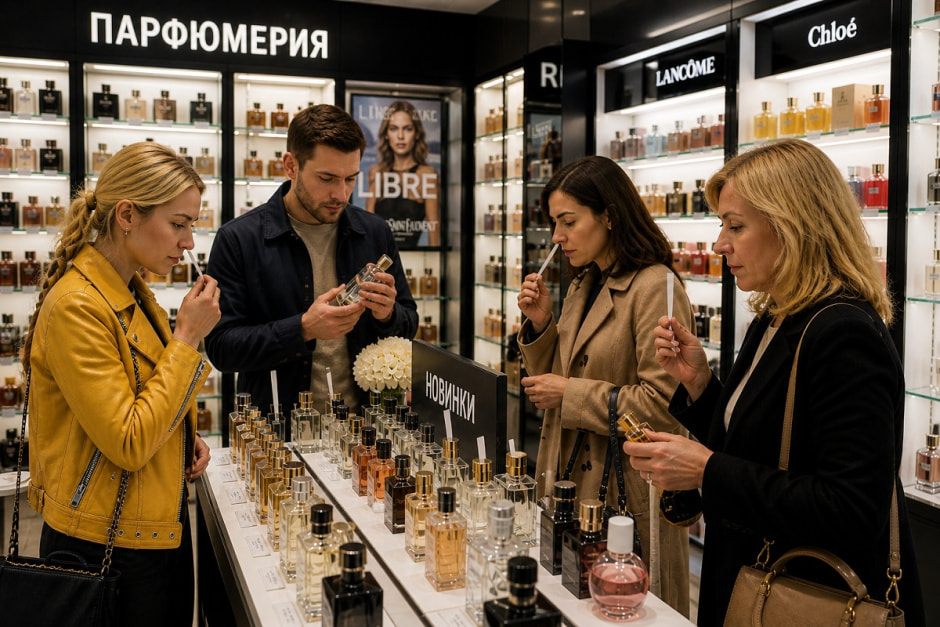 парфюмерный магазин, изображение создано ИИ