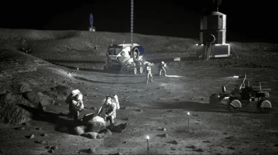 астронавты на луне, иллюстрация