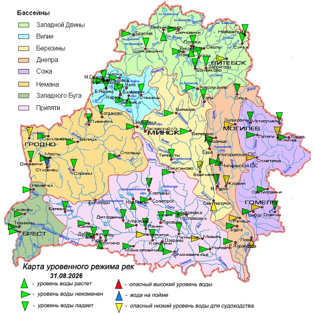 Уровень в реках Уровень в реках