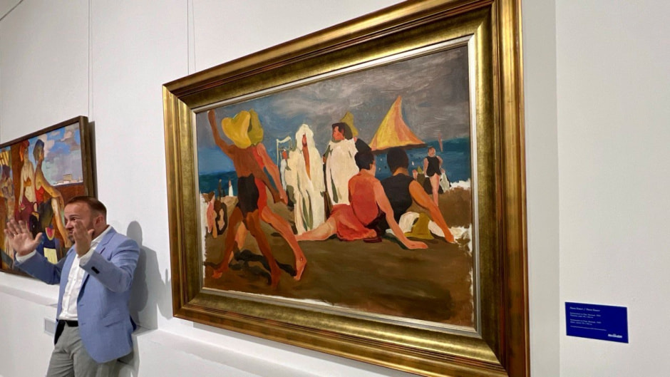 14-Купальщики на пляже Лидо. Венеция Леон Бакст.jpg