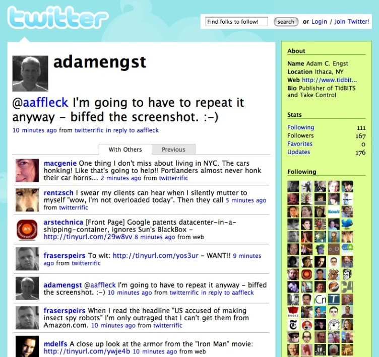 твиттер в 2007 году