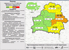 МЧС объявило на 1 февраля оранжевый уровень опасности в одном регионе Беларуси