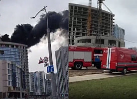 В “Минск-Мире” 9 апреля загорелся строящийся дом