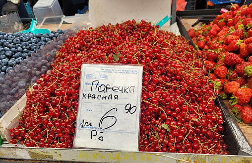 Голубика уже по 20 рублей за 1 кг, черешня за 7. Цены на Комаровке в начале июля?