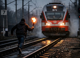 Когда надо с факелом в руках бежать навстречу поезду? БЖД объяснила, как махать рукой