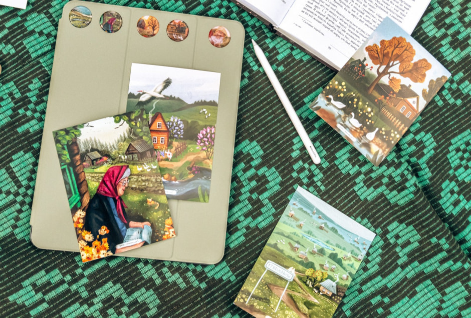 2-Деревенские рисунки Яны теперь можно увидеть на открытках.jpg