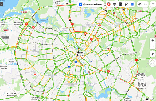 Минск увяз в пробках. Общественный транспорт выбился из графика