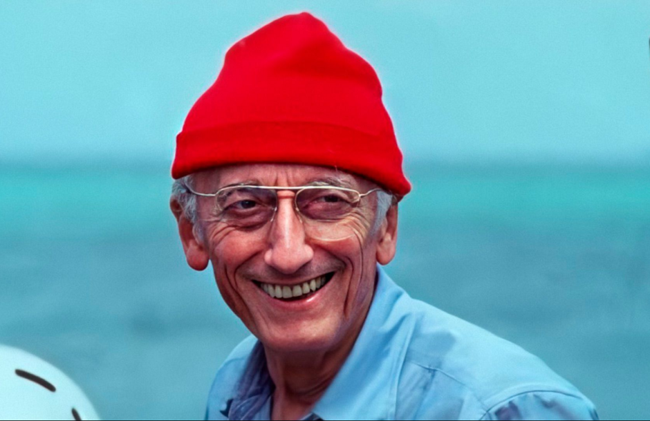 Жак Ив Кусто в шапочке