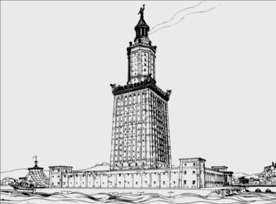 александрийский маяк рисунок александрийский маяк рисунок