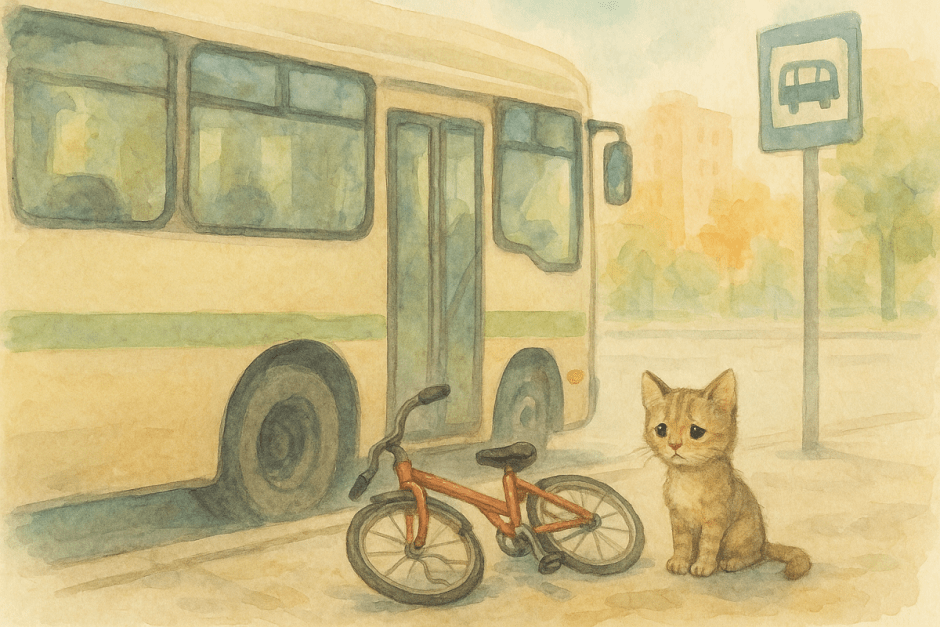 велосипед и котенок