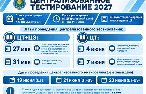 Минобразования назвало даты ЦЭ и ЦТ в 2027 году