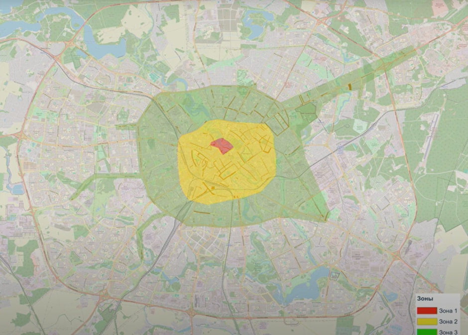 зоны платных парковок в Минске