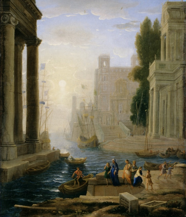 Клод Лоррен, «Посадка святой Паолы на борт корабля», XVII век