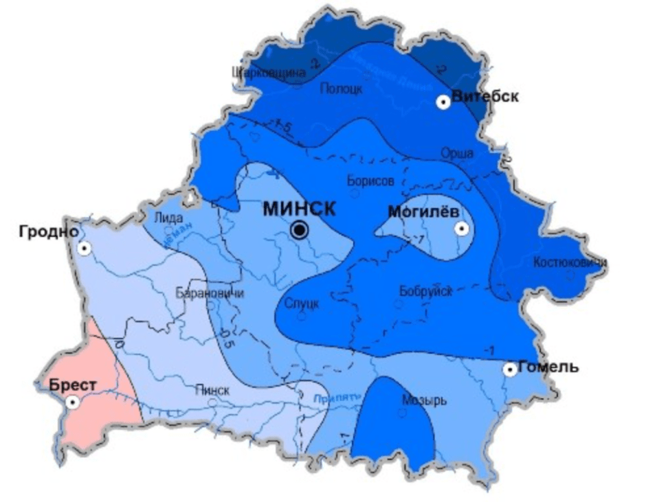 карта погоды в беларуси