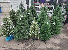 Новогоднее дерево в начале декабря? На Комаровке начали продавать искусственные елки и ветки для интерьера