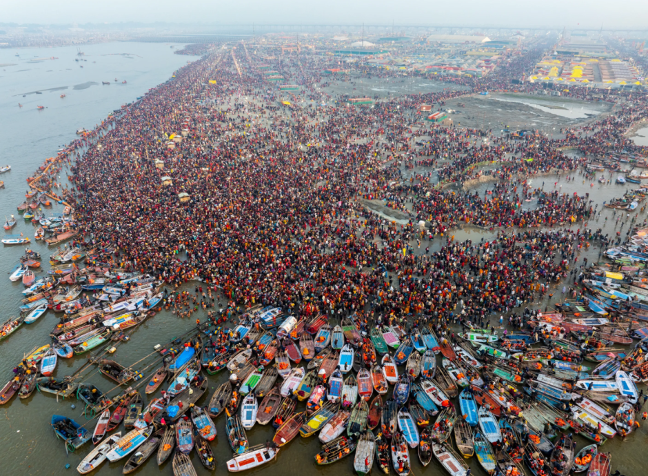 Строительство плавучего мегаполиса Праяградж, Уттар-Прадеш, Индия