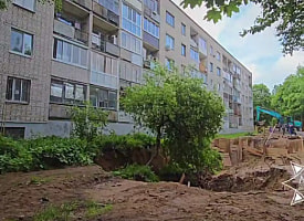 У многоэтажки в Витебске провалился грунт – жильцов временно отселяют
