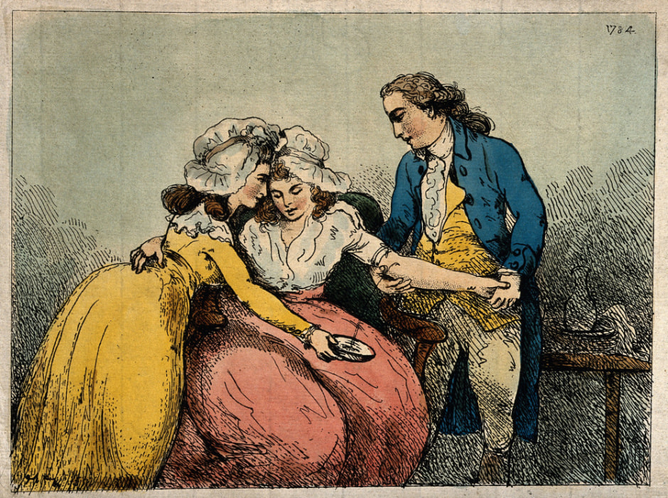 A_surgeon_bleeding_the_arm_of_a_young_woman;_she_is_being_co_Wellcome_V0016791.jpg