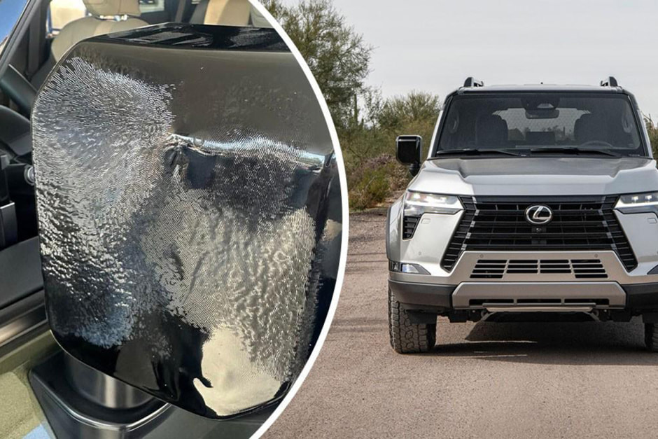 Оплавленное зеркало у Lexus