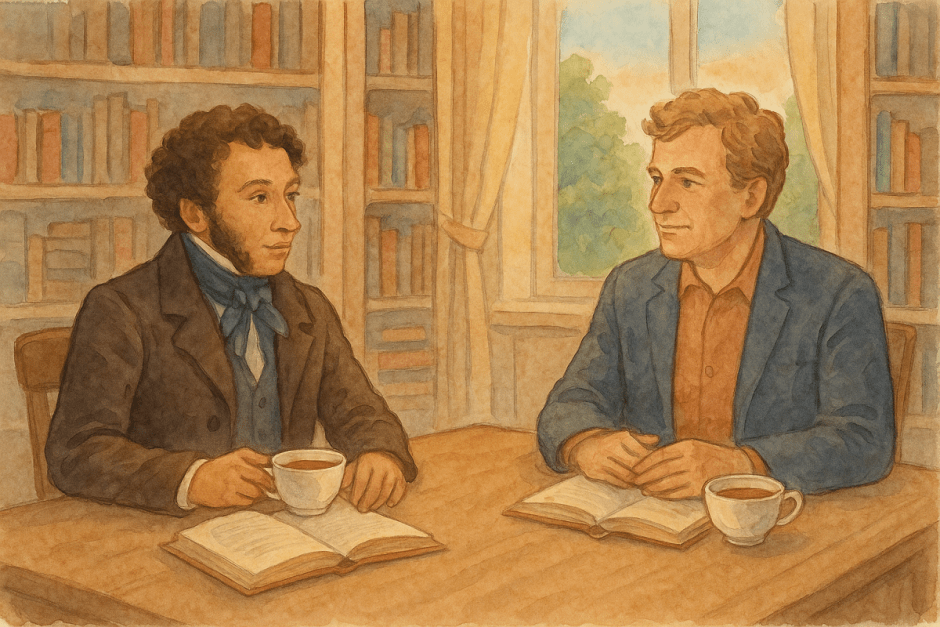 пушкин и дударев за чаепитием