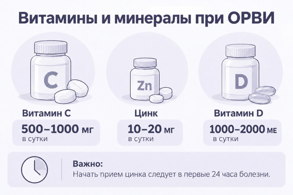 Витамины и минералы при ОРВИ