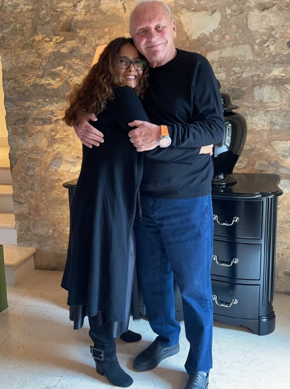 Энтони Хопкинс с Сальмой Хайек