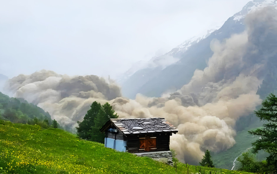 Сход лавины в Швейцарии