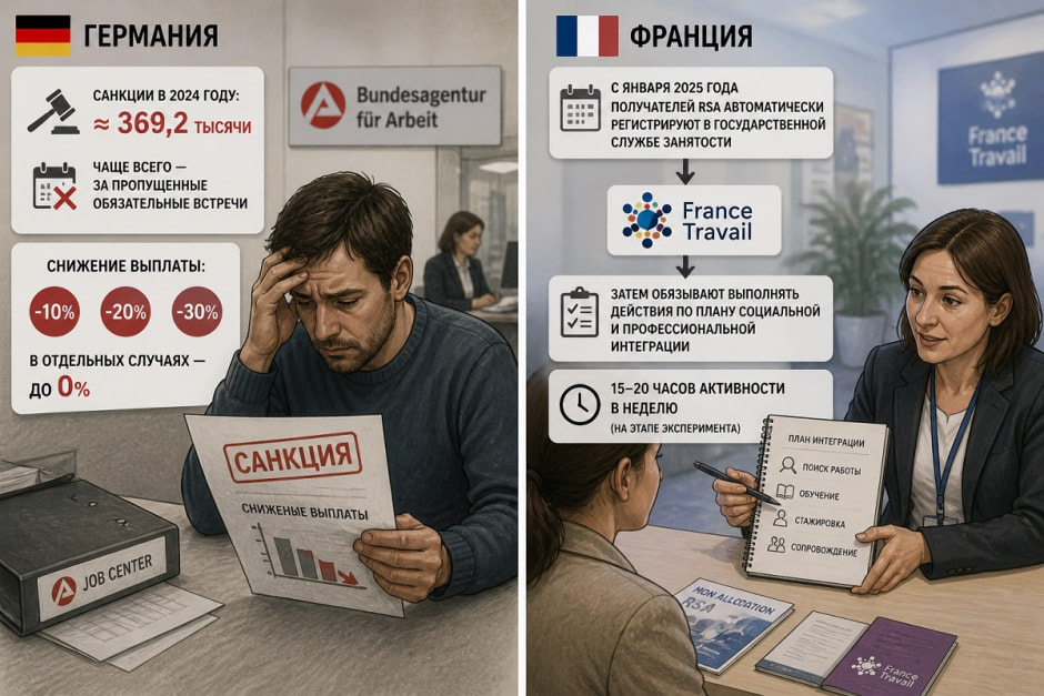 работа, Франция и Германия