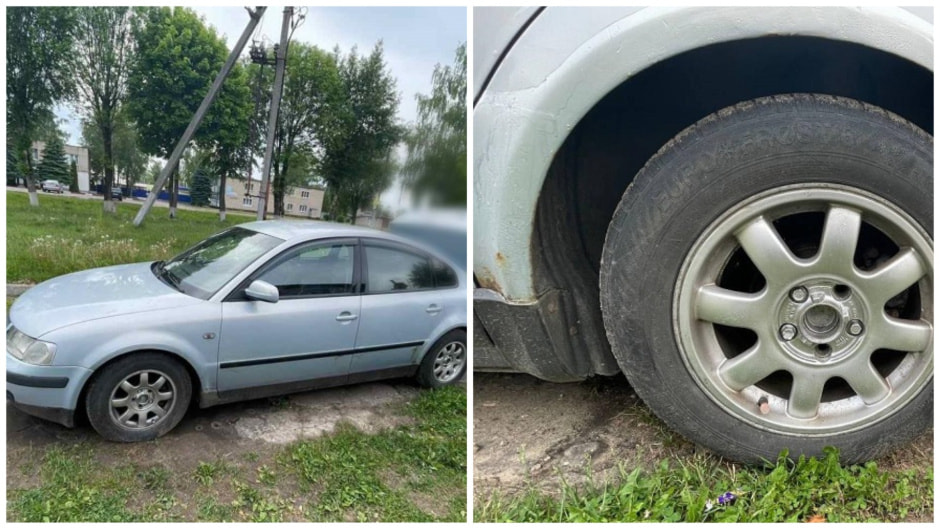 Мужчина открутил болты на колесах иномарки, чтобы на ней не ездила супруга.jpg