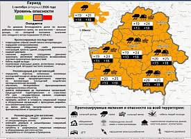 На 1 сентября в Беларуси объявили оранжевый уровень опасности: грозы, ливни и ветер до 20 м/с