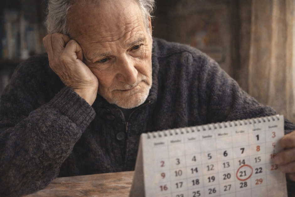 пожилой человек и календарь, создано ИИ пожилой человек и календарь, создано ИИ