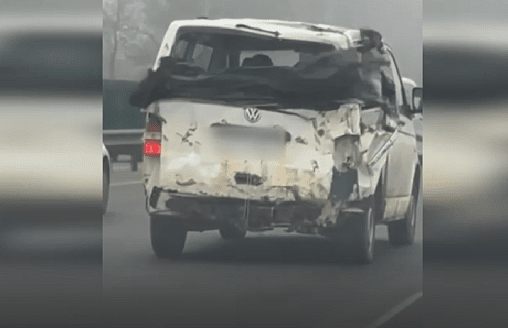 Вместо стекол – пакет: водителя, который ехал по МКАД на разбитом авто, оштрафовали