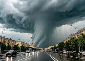 Риск торнадо, аномальная духота за +30°С, шквалы и град в Беларуси. Синоптики объявили оранжевый уровень опасности для 2 областей