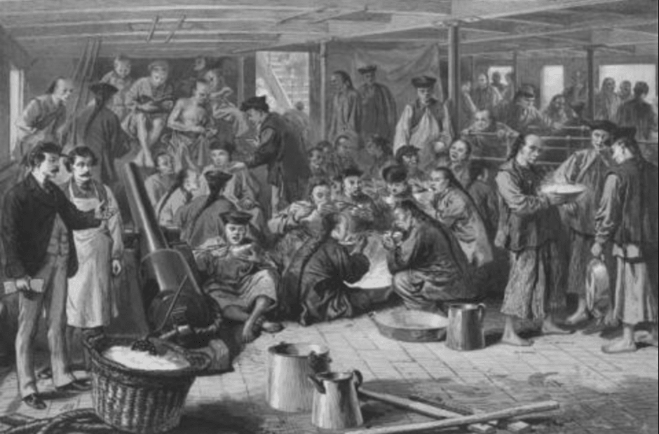 китайские шахтеры, гравюра