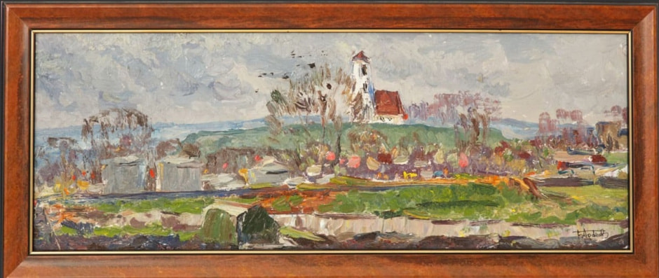 Борис Аракчеев, Заславль, картон, масло, 1980 год