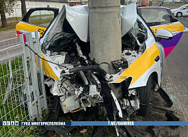 В Минске 24-летний водитель BYD уснул за рулем и въехал в столб
