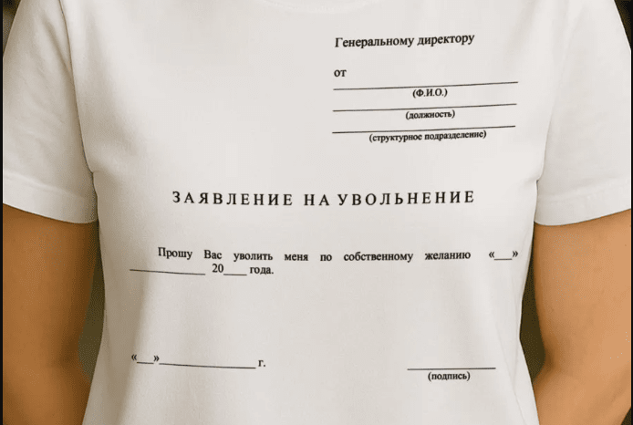 заявление на увольнение принт